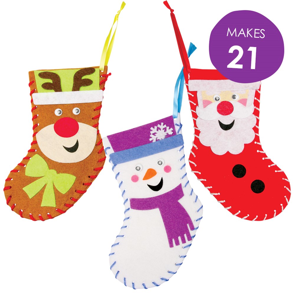 Christmas Character Felt Stocking Activity Pack Collage Craft