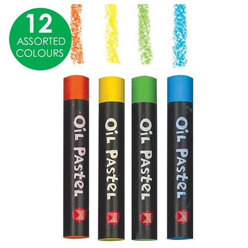 Micador Colourfun Large Oil Pastels - Pack of 12