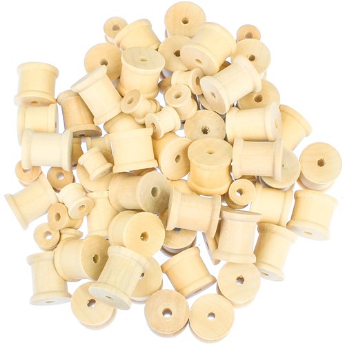 Wooden Spools - Natural - Pack of 72