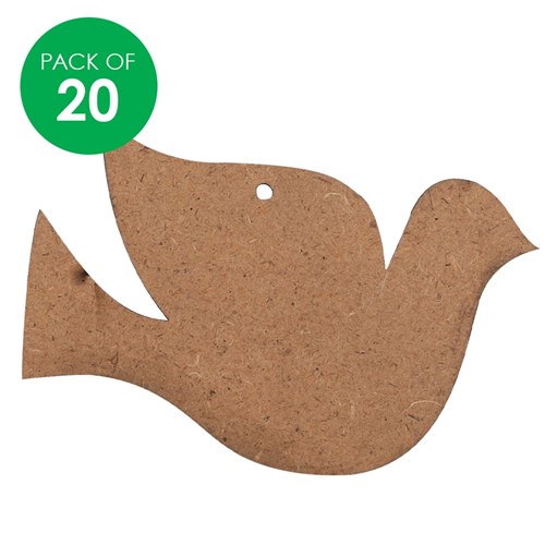 Wooden Dove Shapes - Pack of 20