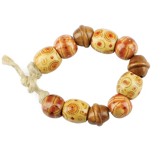 Printed Wooden Beads - 200g Pack