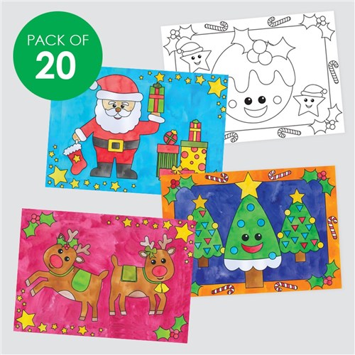 A3 Cardboard Christmas Placemats - White - Pack of 20