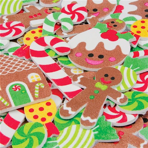 Foam Christmas Sweets Stickers - Pack of 120