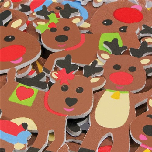Foam Reindeer Stickers - Pack of 120
