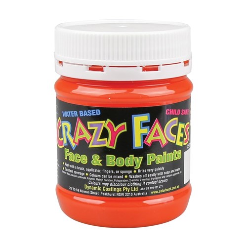 Crazy Faces Face & Body Paint - Orange - 250ml