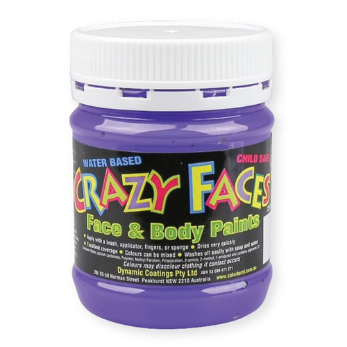Crazy Faces Face & Body Paint - Purple - 250ml
