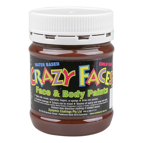 Crazy Faces Face & Body Paint - Brown - 250ml