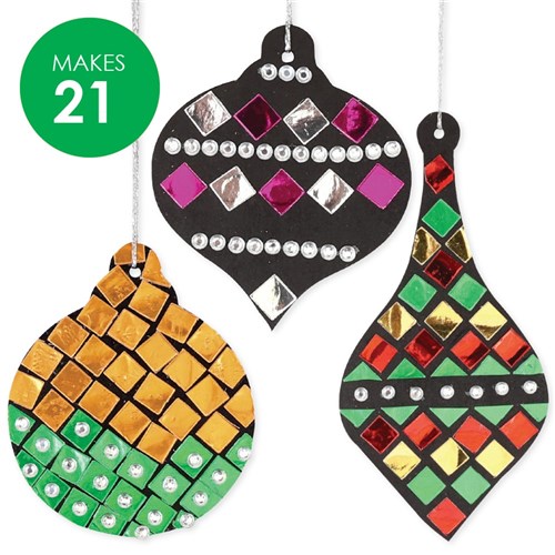 Wooden Mosaic Baubles Group Pack