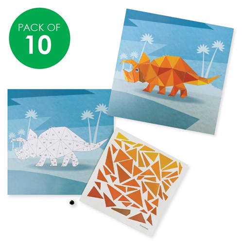 Sticker By Numbers - Triceratops - Pack of 10