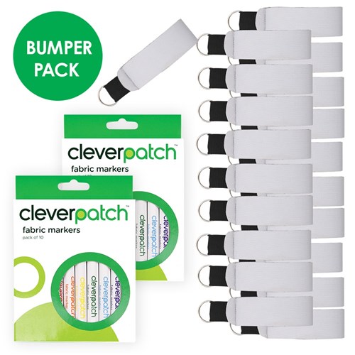 Neoprene Keyrings & Fabric Markers Bumper Pack