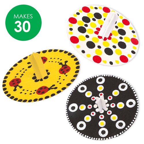Indigenous Dot Painting Cardboard Spinning Tops Group Pack