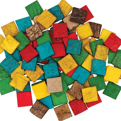 Coconut Shell Squares - Coloured - 150g Pack