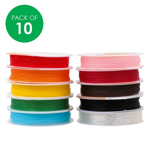 Coloured Elastic - Pack of 10 Colours