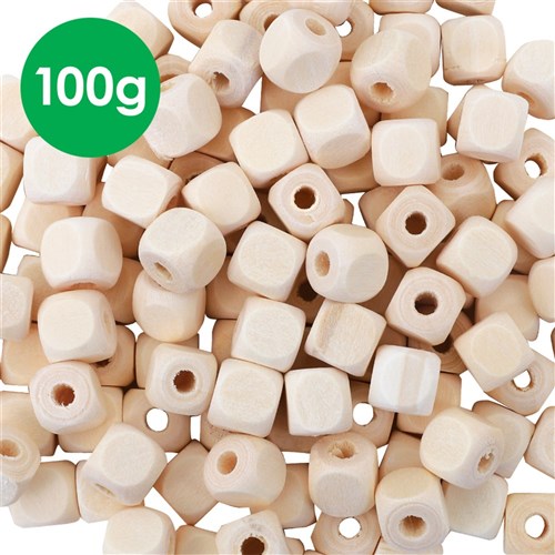 Wooden Square Beads - 100g Pack