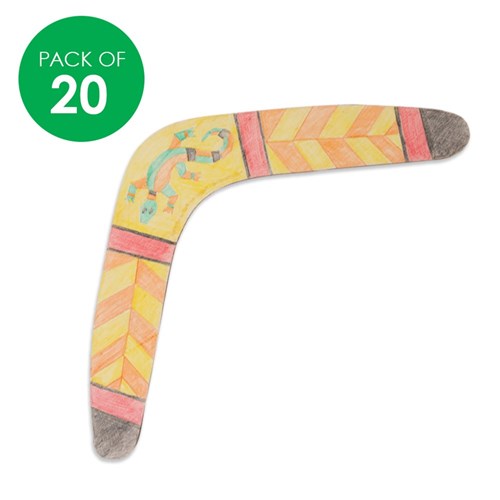 FACTORY SECONDS Indigenous Designed Etched Boomerangs - Pack of 20