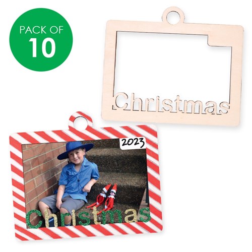 Wooden Hanging Christmas Frames - Pack of 10