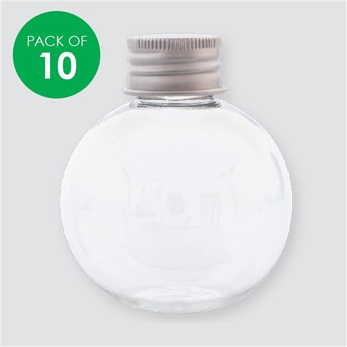Clear Plastic Baubles - Pack of 10
