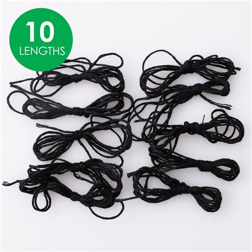 Black Embroidery Thread - Pack of 10 Lengths