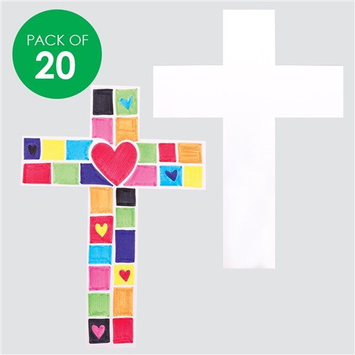 Cardboard Crosses - White - Pack of 20