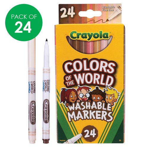 Crayola Colours of the World Washable Markers - Pack of 24