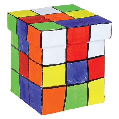 Multi-Coloured Cube Money Box