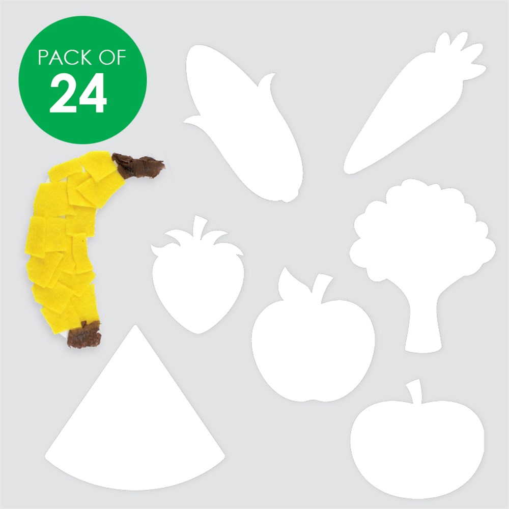 Cardboard Fruit & Vegetables - White - Pack of 24 | Paper ...