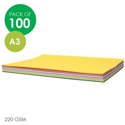 Cardboard - Green - A3 - Pack of 100, Coloured Card