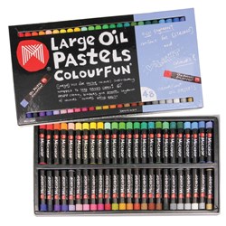 Mont Marte Oil Pastels in Tin Box Signature 48pc 48 Assorted Colors Vibrant Oil Pastel Set Great Blending and Layering Comes in Storage Case IDE