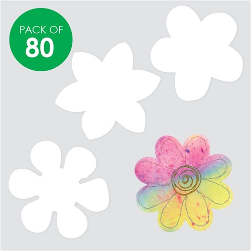 Colour Diffusing Flower Shapes - Pack of 80 | Watercolour & Colour