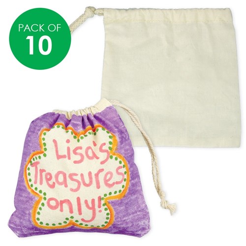 plain cotton drawstring bags