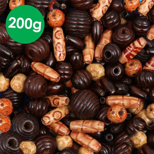 500 Wooden Beads for Jewelry Making - Painted Assorted African