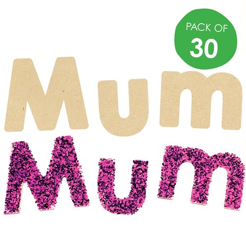 Wooden Mum Letters Pack of 30 Wood Craft CleverPatch Art