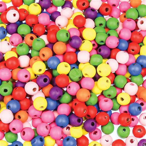 Bright Round Wooden Beads 250g Pack Beads Jewellery Making