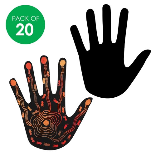 Scratch Board Hand Shape - Pack of 20, Scratch Board