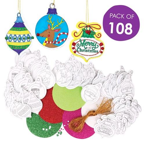 Foam Christmas Ornaments - Pack of 108 
