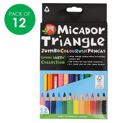 EC Jumbo Triangular Colouring Pencils - Pack of 12