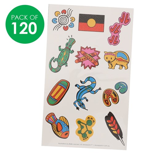 Temporary Tattoos - Indigenous Inspired - Pack of 120 - CleverPatch