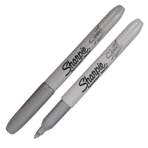 Sharpie Permanent Marker - Fine Point - Silver - Each - CleverPatch
