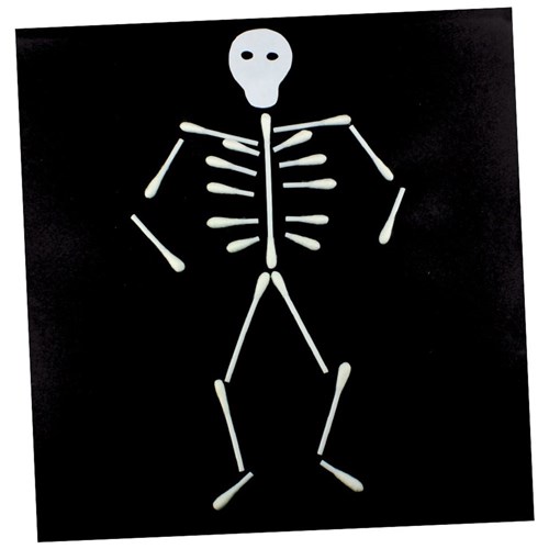 Cotton Bud Skeleton | Halloween | CleverPatch - Art & Craft Supplies