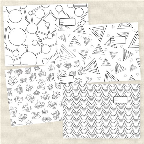 Book Covering Colouring sheets | Paper & Card | CleverPatch - Art & Craft Supplies