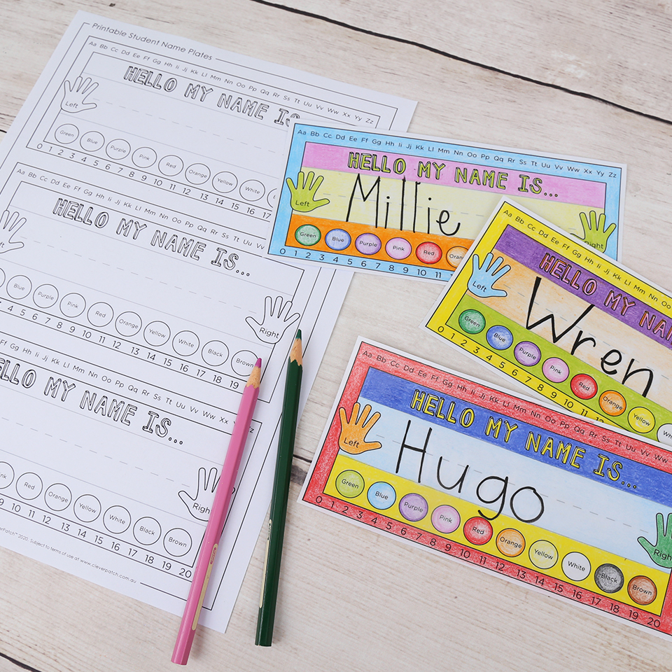 Printable Student Name Plates Back To School CleverPatch 