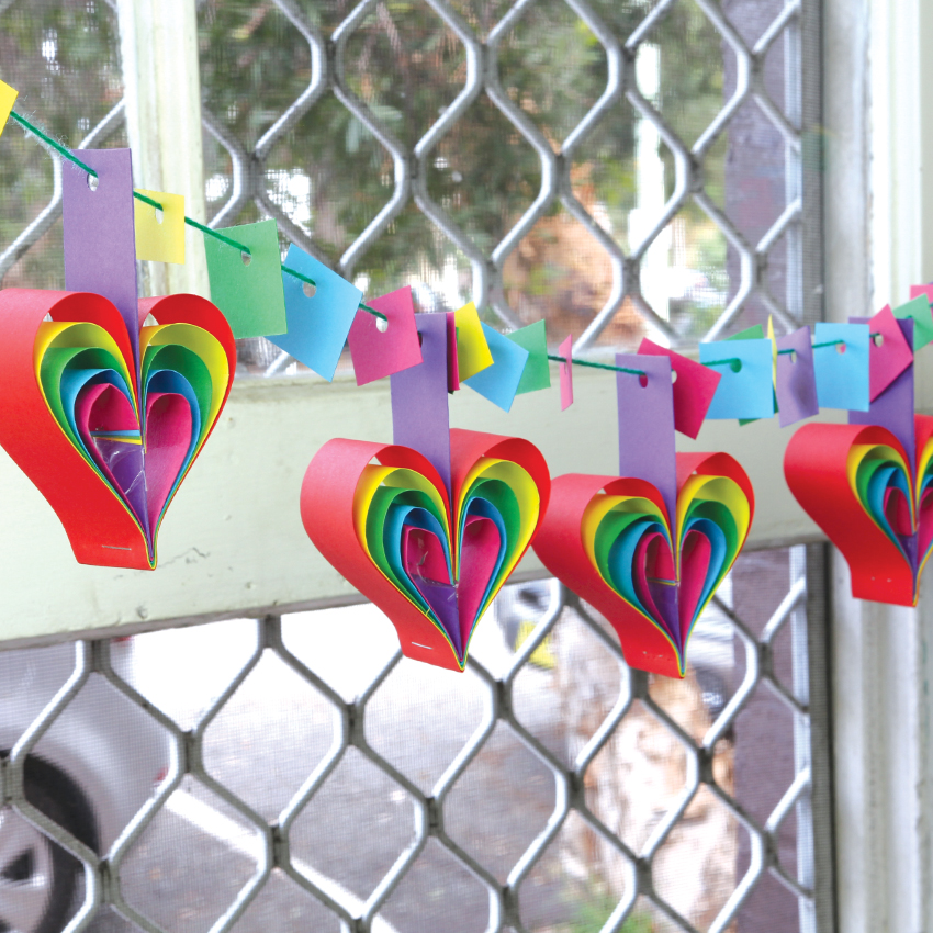 CleverPatch Crafternoons - Rainbow Heart Bunting | Paper & Card ...