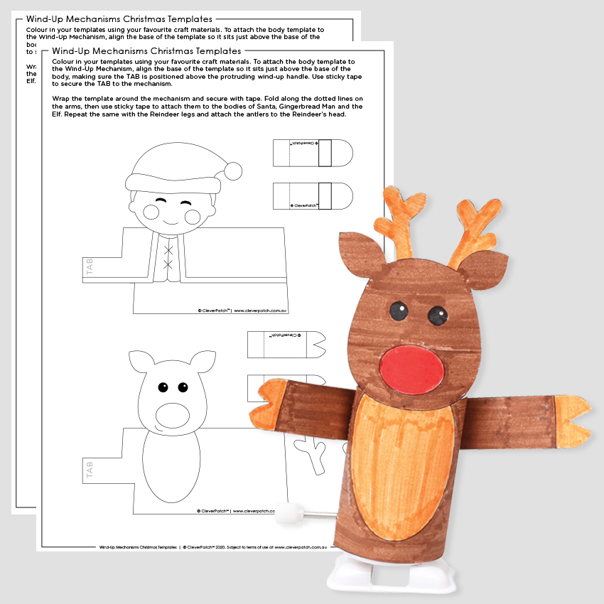 Wind-Up Mechanism Christmas Characters | Christmas - CleverPatch ...