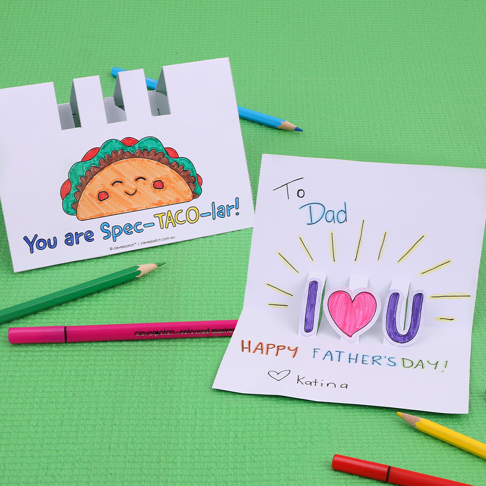 Pop-up Father's Day Card | Father's Day - | CleverPatch - Art & Craft ...