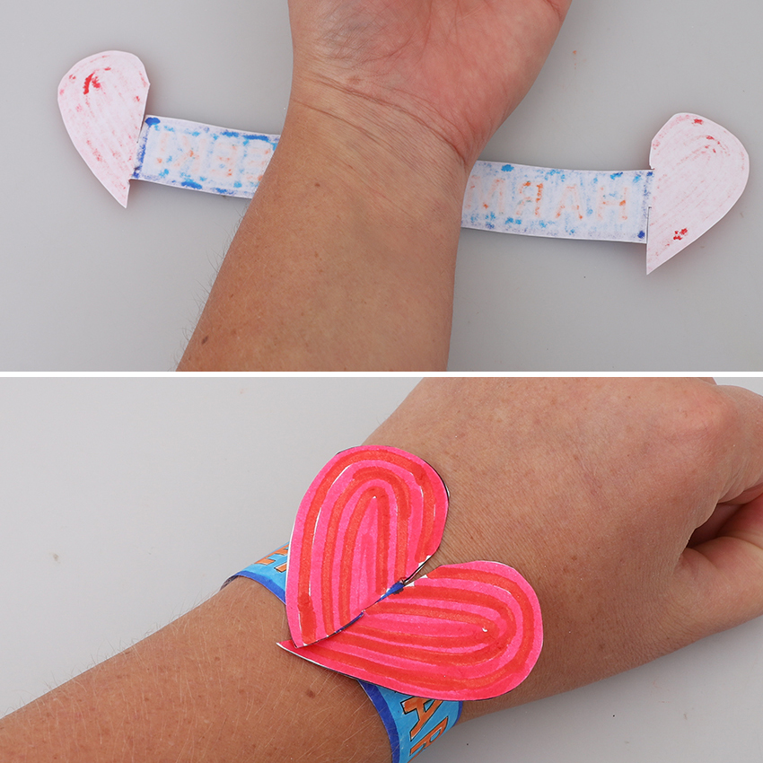 Heart Paper Bracelets For Kids Printable Template Easy 50 OFF