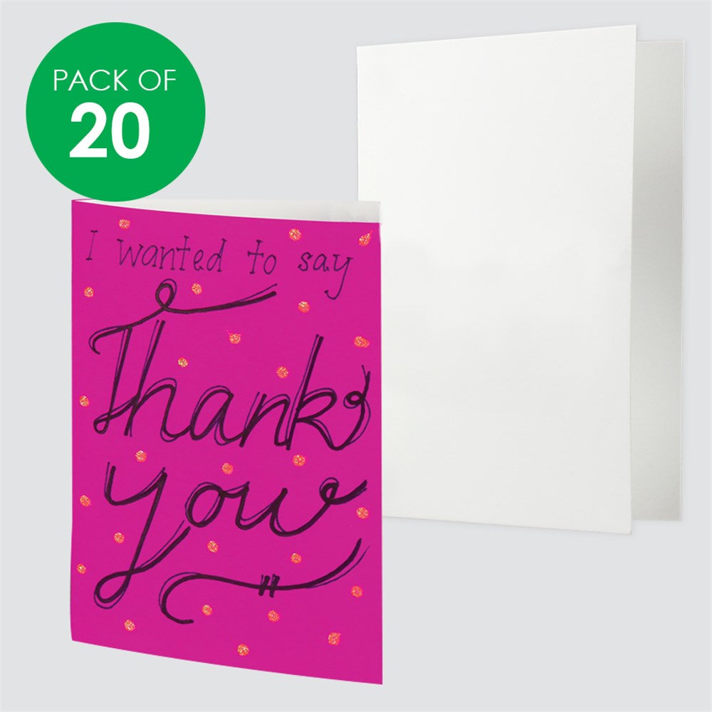 Cardboard Greeting Cards - White - Pack of 20 - Card Making ...