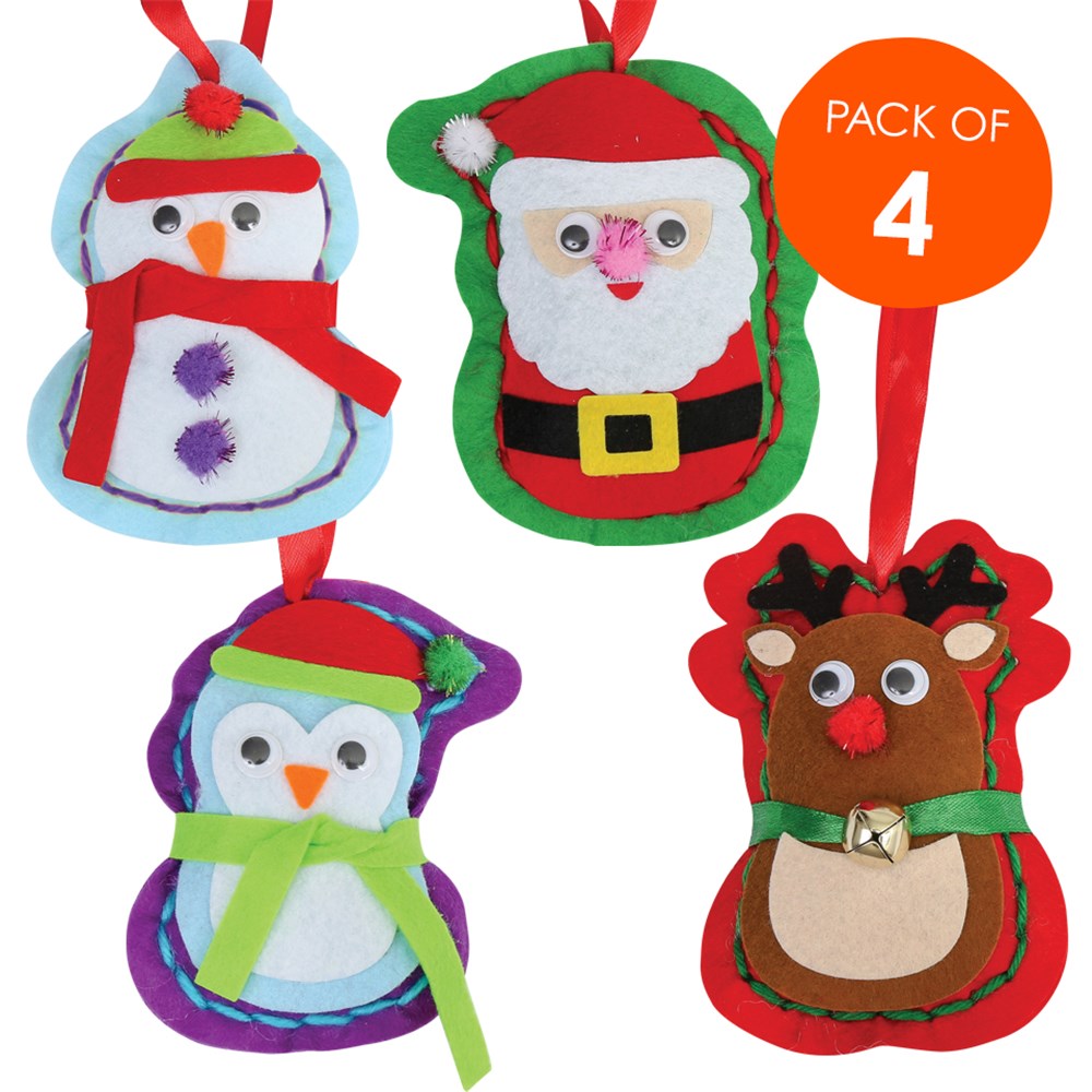 Felt Christmas Character Sewing Kit - Pack of 4 | Sewing & Textiles ...