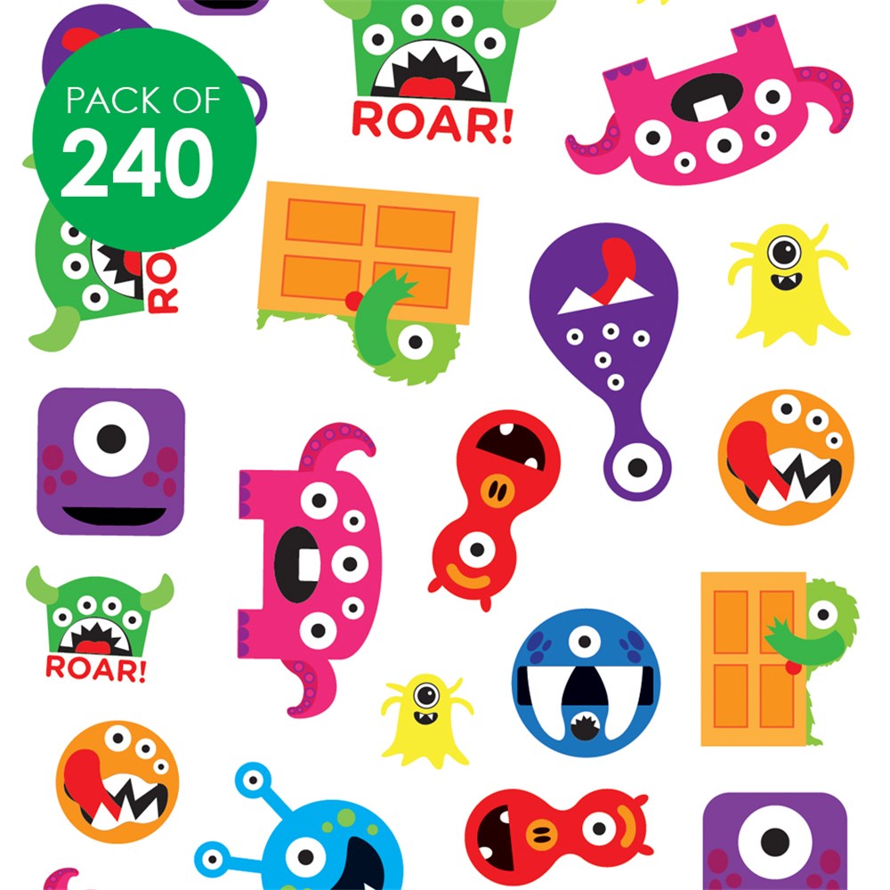 Monster Stickers - Pack of 240 | Paper & Card | CleverPatch - Art ...