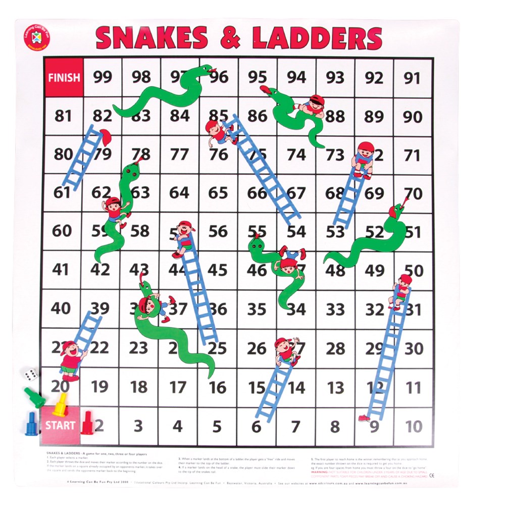 Snakes And Ladders Floor Game Printable