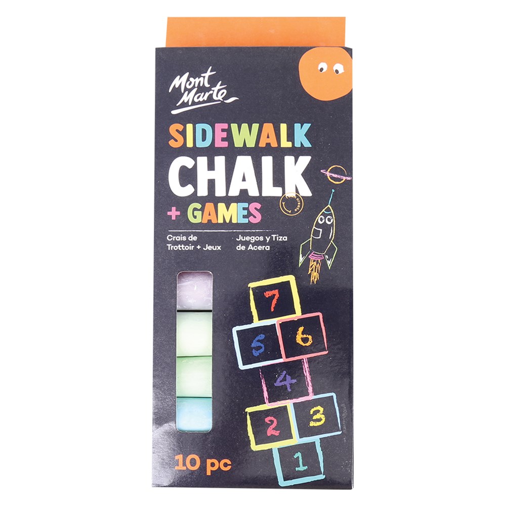 Mont Marte Sidewalk Chalk Coloured Pack Of 10 Cleverpatch Cleverpatch Art And Craft Supplies